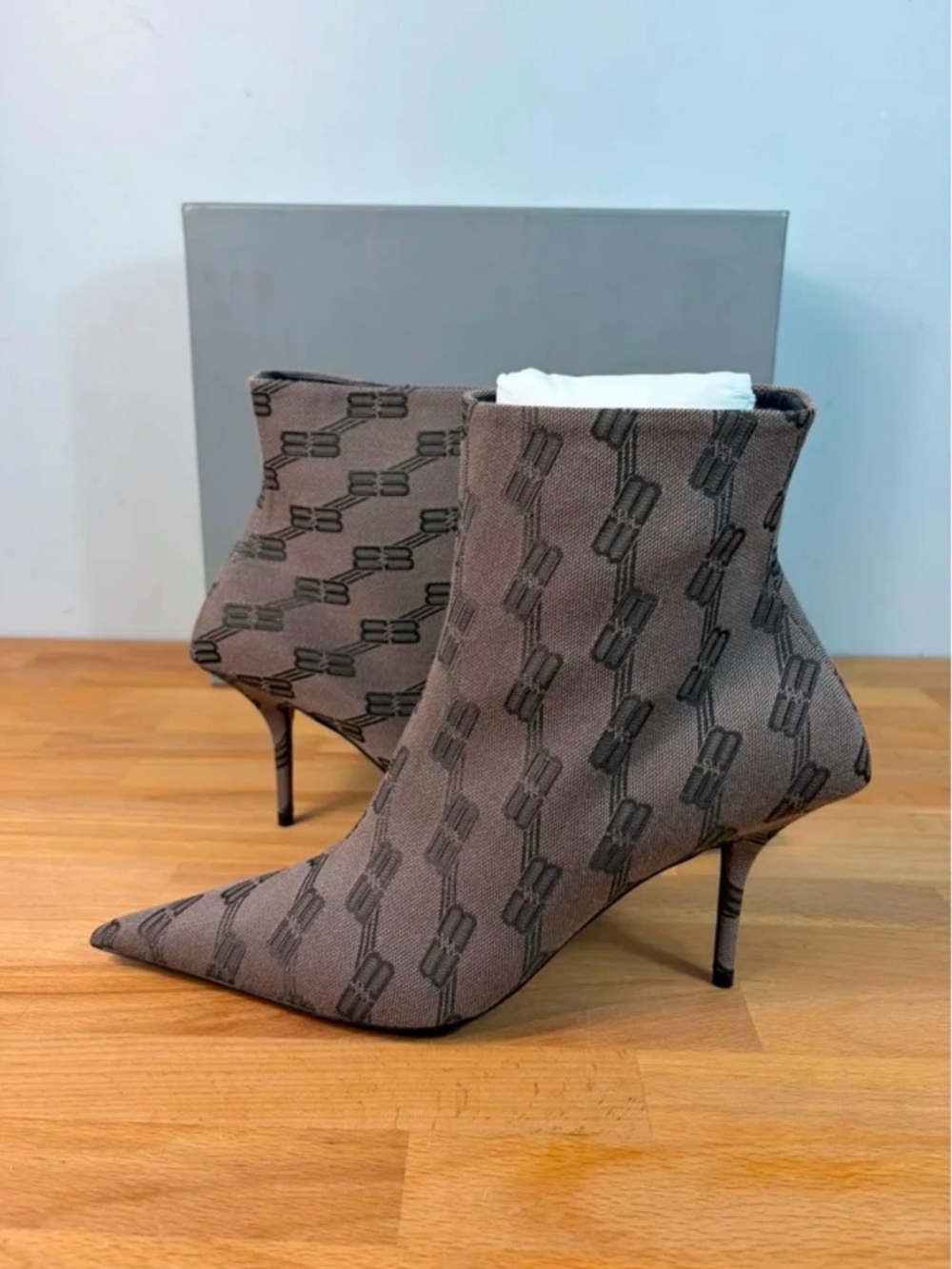 Balenciaga BB Monogram Square Knife 80mm Booties